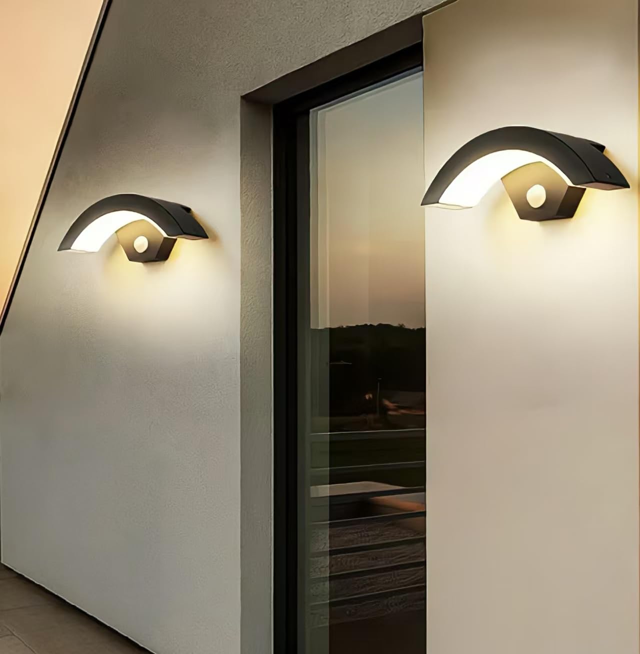 Ikenta Motion Sensor Outdoor Wall Lamp Lights LED, Porch Lights Outdoor Wall Lamps for Patio, Waterproof IP65 3000K 18W Aluminium