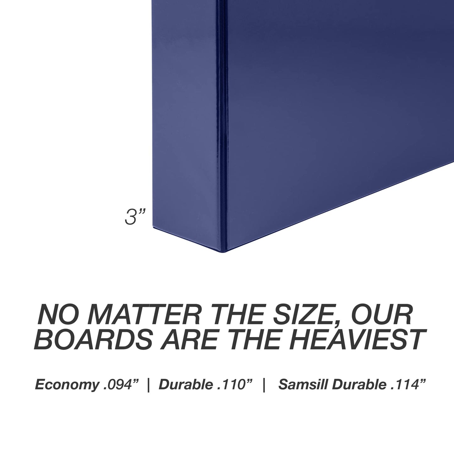 Samsill Durable 3 inch 3 Ring Binder, Made in USA, D Ring Binder, FSC 100% Recycled Chipboard, Blue, 4 Pack