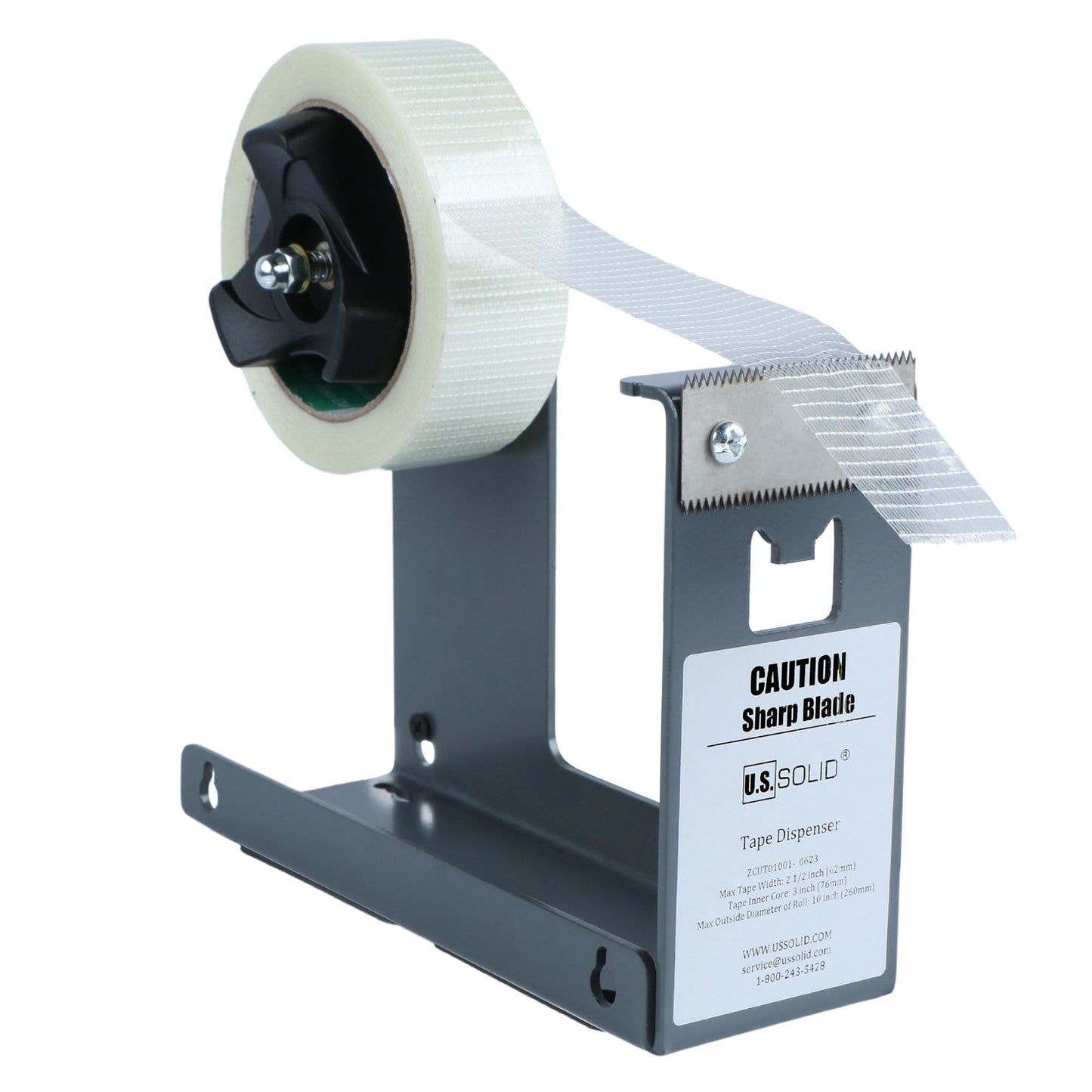 U.S. Solid Iron Desktop Tape Dispenser - 2.5 Inch Wide, 3 Inch Core, 3 Mounting Options, Extremely Durable