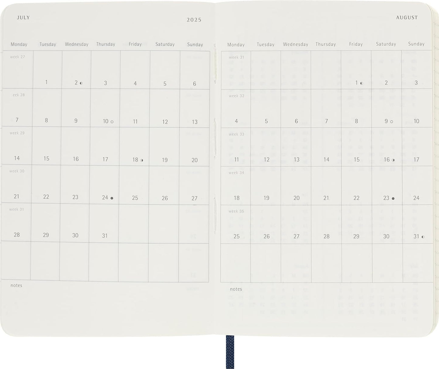 Moleskine Classic 12 Month 2025 Daily Planner, Soft Cover, Pocket (3.5" x 5.5"), Sapphire Blue, 400 pages