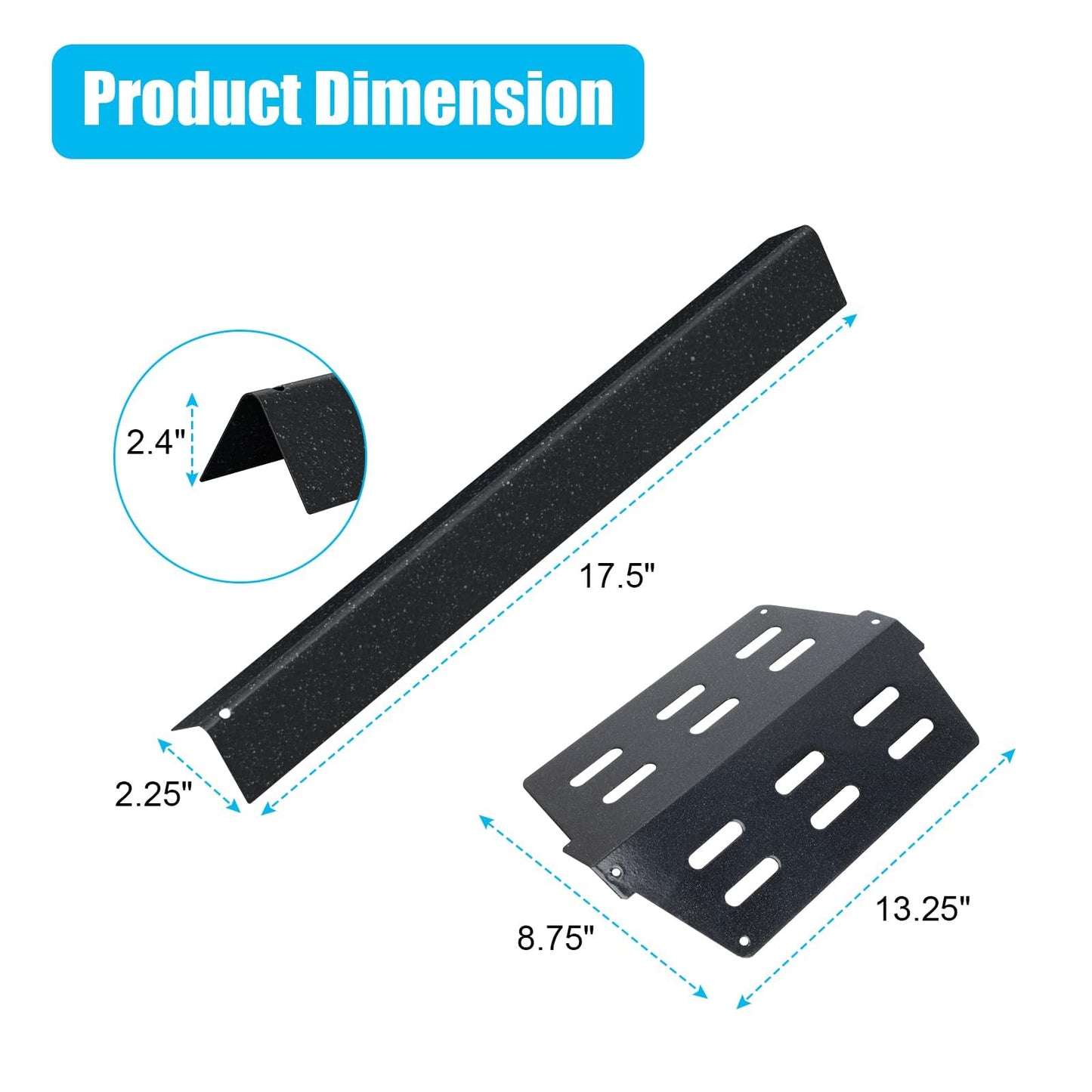 7621 Flavorizer Bars and 7622 Heat Deflectors for Weber Genesis E310 E320 E330 S310 S320 S330,Grill Parts Kit for Weber Genesis 300 Series with Front Control Knobs,Porcelain Steel