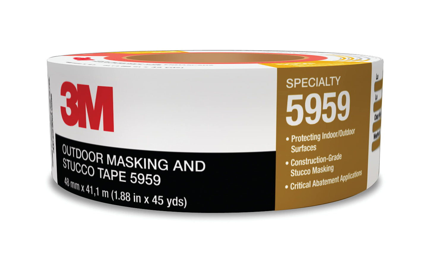 3M (5959) Outdoor Masking and Stucco Tape 5959 Red, 48 mm x 41.1 m 12.0 mil, 12 per case, Conveniently Packaged [You are Purchasing the Min Order Quantity which is 12 Rolls]