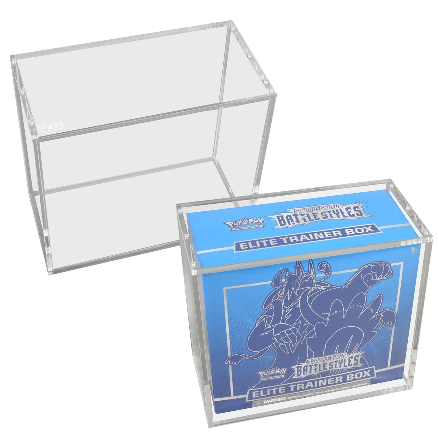 Acrylic Case for Pokémon ETB – 5mm Thick UV-Resistant Display Box with Magnetic Lid, Transparent Acrylic Protector with Logo – Fits Pokémon Elite Trainer Box – Pack of 1
