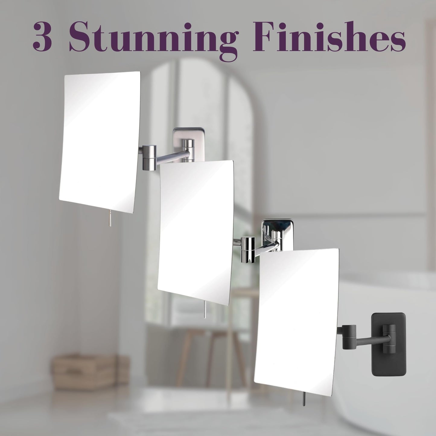 Jerdon JRT695C 6.5-Inch by 8.75-Inch Wall Mount Rectangular Makeup Mirror, Chrome Finish