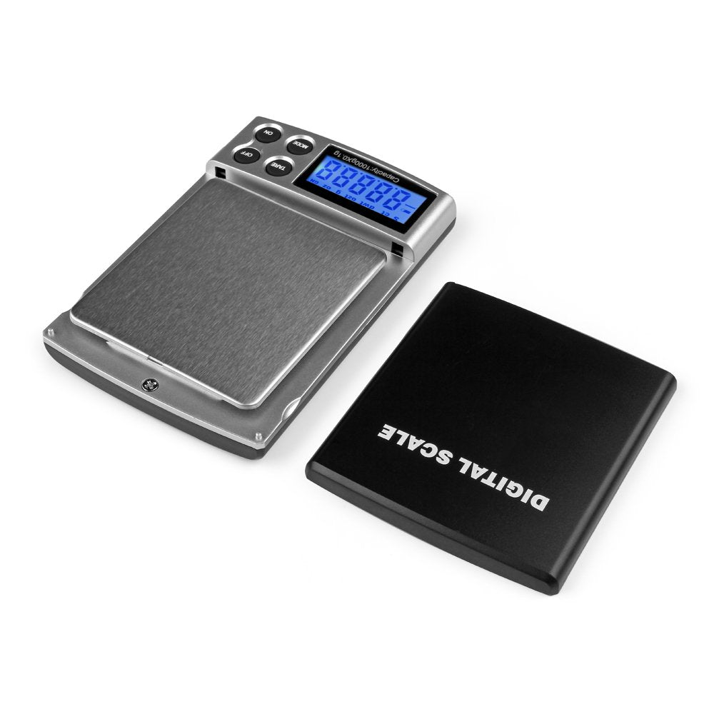 Flexzion Digital Pocket Scale for Grams of Jewelry Gold Silver Coin, Gem Scale 1000 g x 0.1 g High Precision Digital Gram Scale LCD Display Portable Food Weighing Tool with Protective Cover