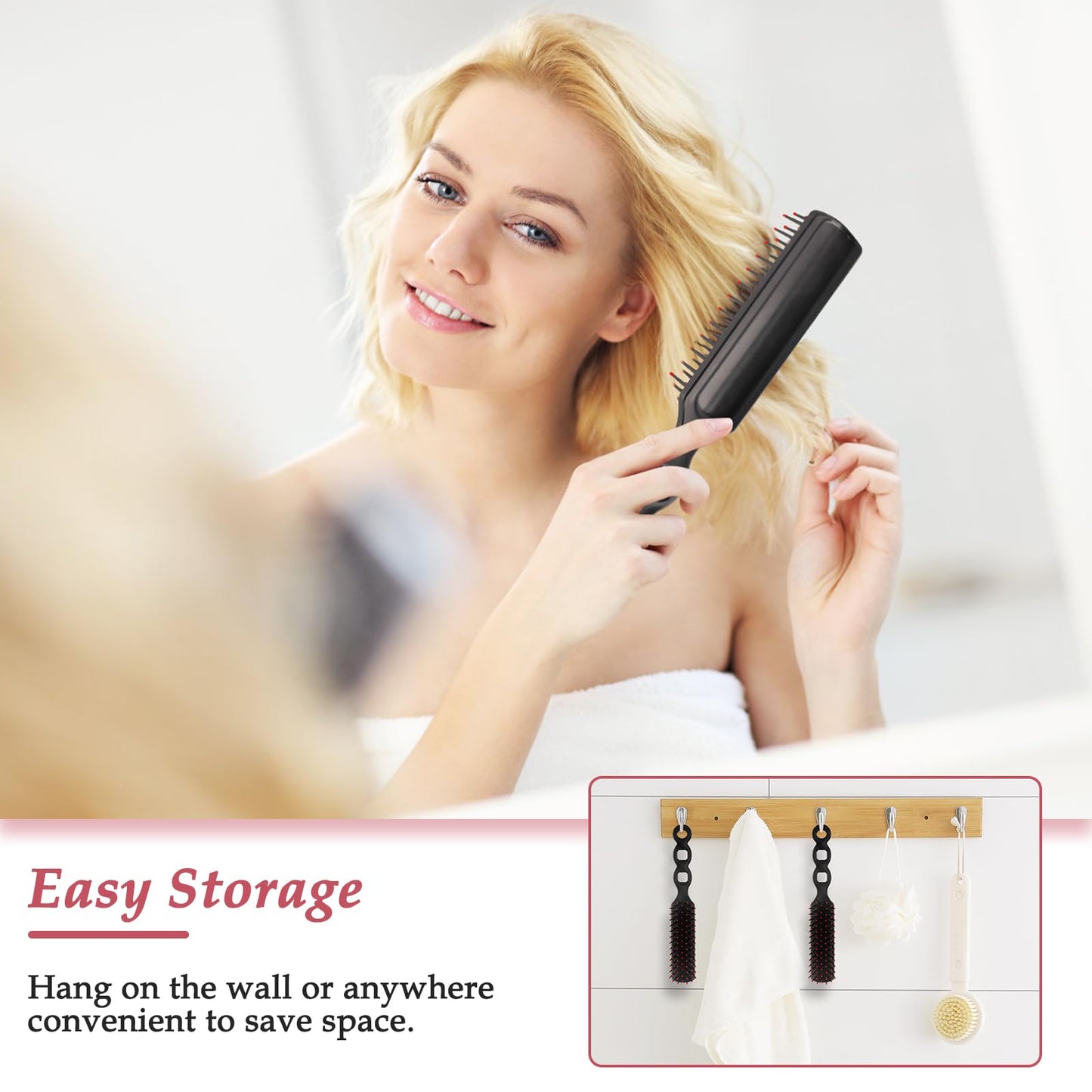 MAGDIY 120 Pack Hair Brushes Bulk for Women, Homeless Supplies Bulk, Travel Detangling Disposable Hair Brush Set, Individually Wrapped Hairbrushes Supplies for Hotel Charity Shelter Church (Black)