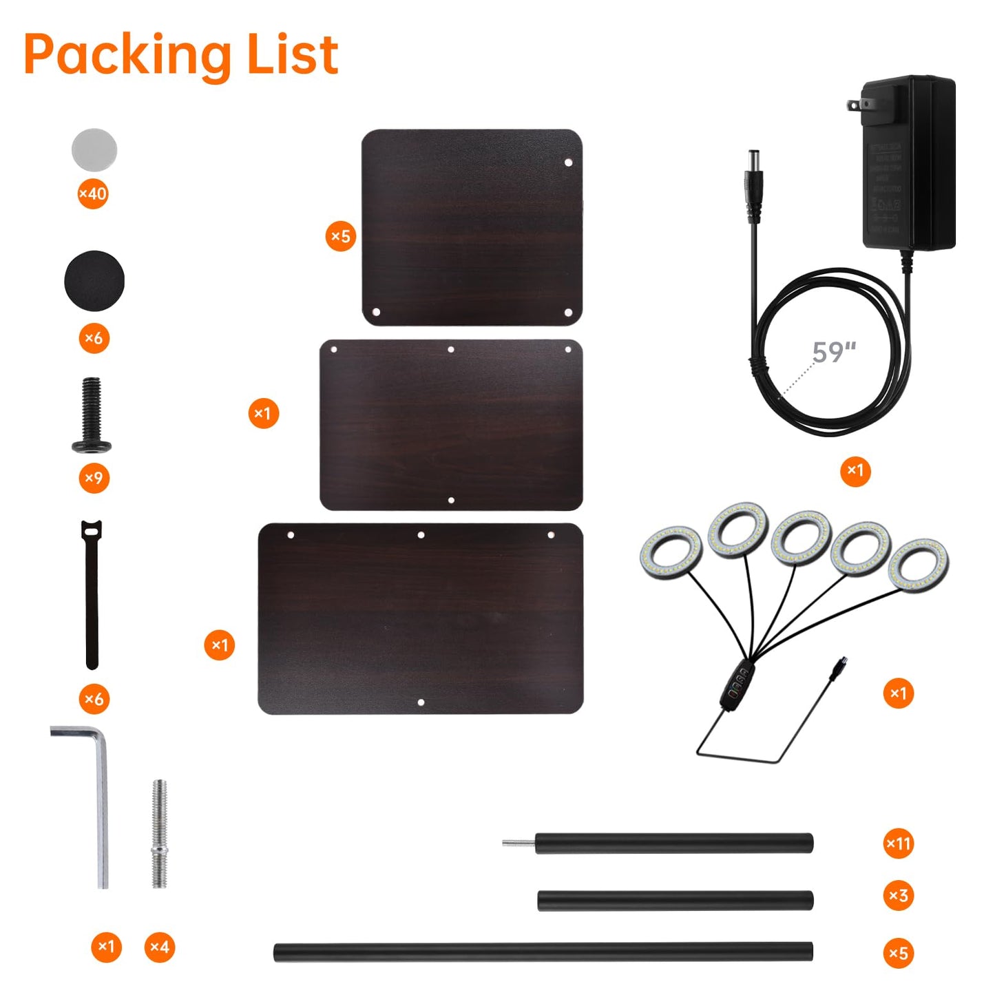 Bstrip Plant Stand Indoor with Grow Lights, 7-Tier Flower Rack, 5-Pack Full Spectrum Lights with Timer, Corner Plant Stand for Indoor Plants, 53" Tall Rectangular Stand for Living Room