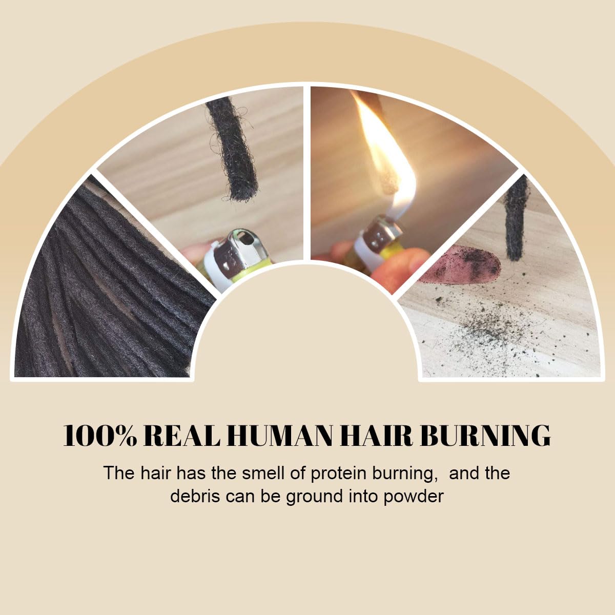 Sangtok 10 inch 40 Strands Loc Extensions Human Hair, 0.6cm Width Real Human Hair Dreadlocks Extensions for Man/Women Full Handmade Dreads Can be Dyed(1B)