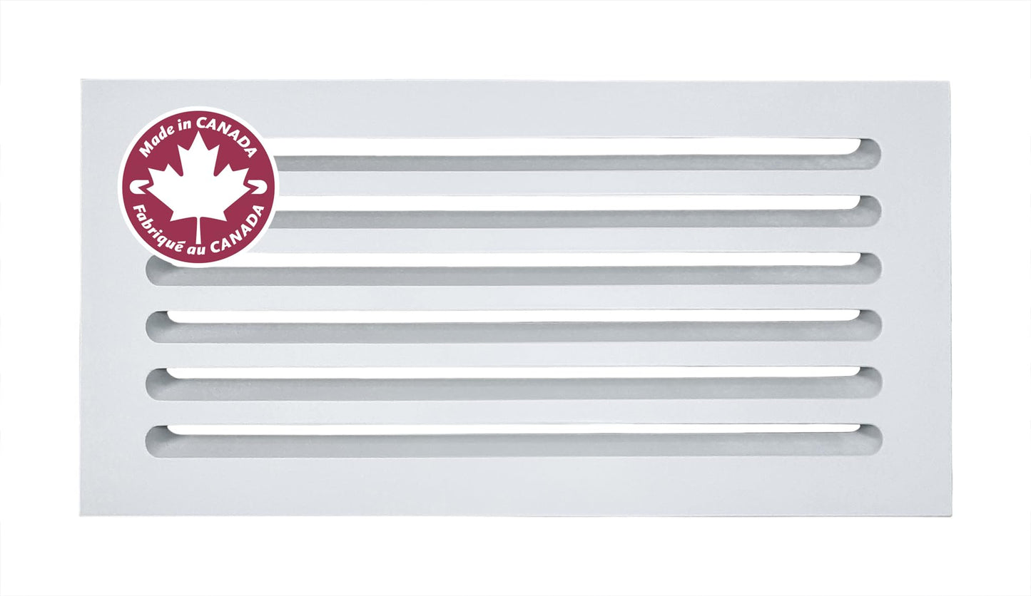 Snug Vent - 3/4 x 8 x 16 MDF Cold Air Return Grill - Wood Wall Vent for Home Improvement - Primed White and Ready to Paint - Flexible Install Options