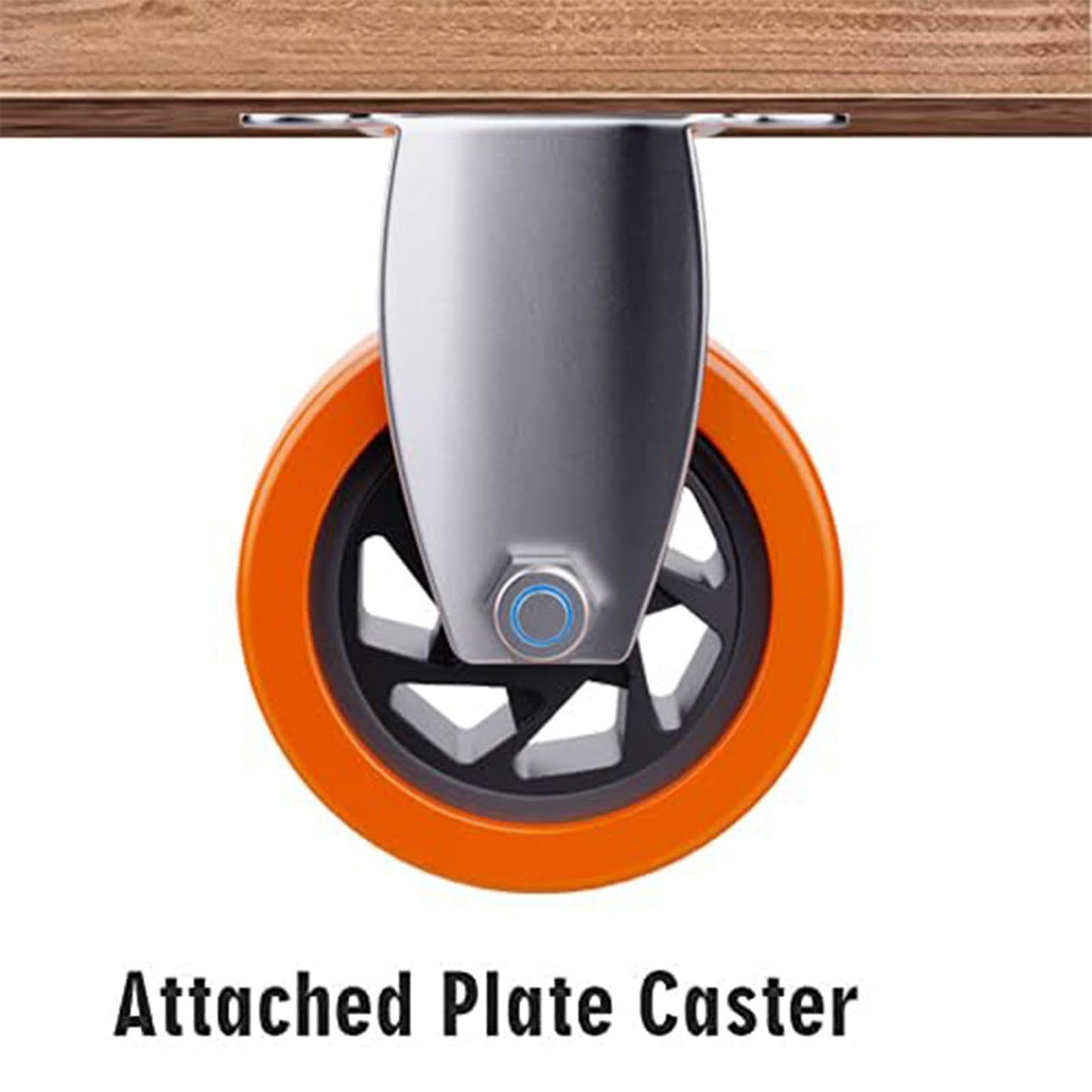 5 Inch Swivel Caster Wheels Set of 4, Heavy Duty Casters with Brake - Load 1800lbs, Polyurethane Locking Casters for Cart, Furniture, Workbench