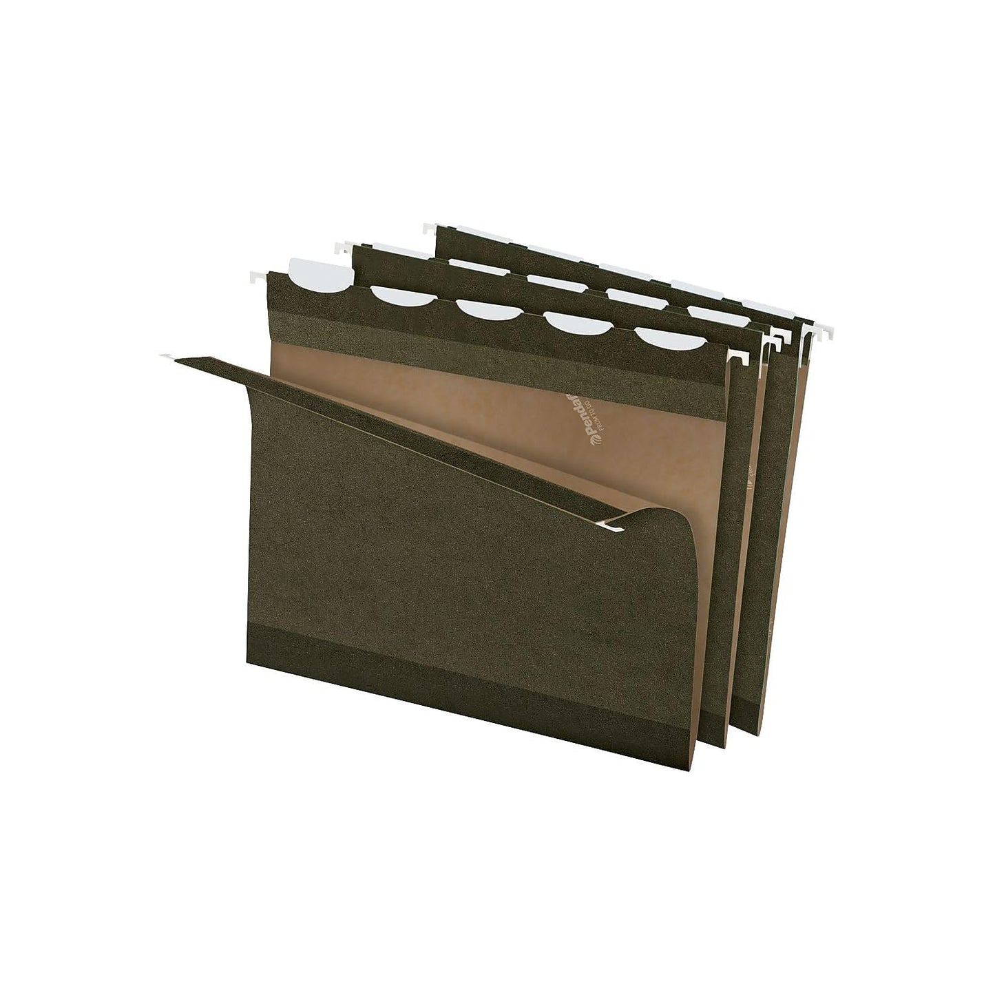 Pendaflex Hanging File Folders, Ready-Tab Reinforced, Letter Size, 5 Built-In Tabs, Standard Green, Durable for Filing Systems, 25 Folders/Box