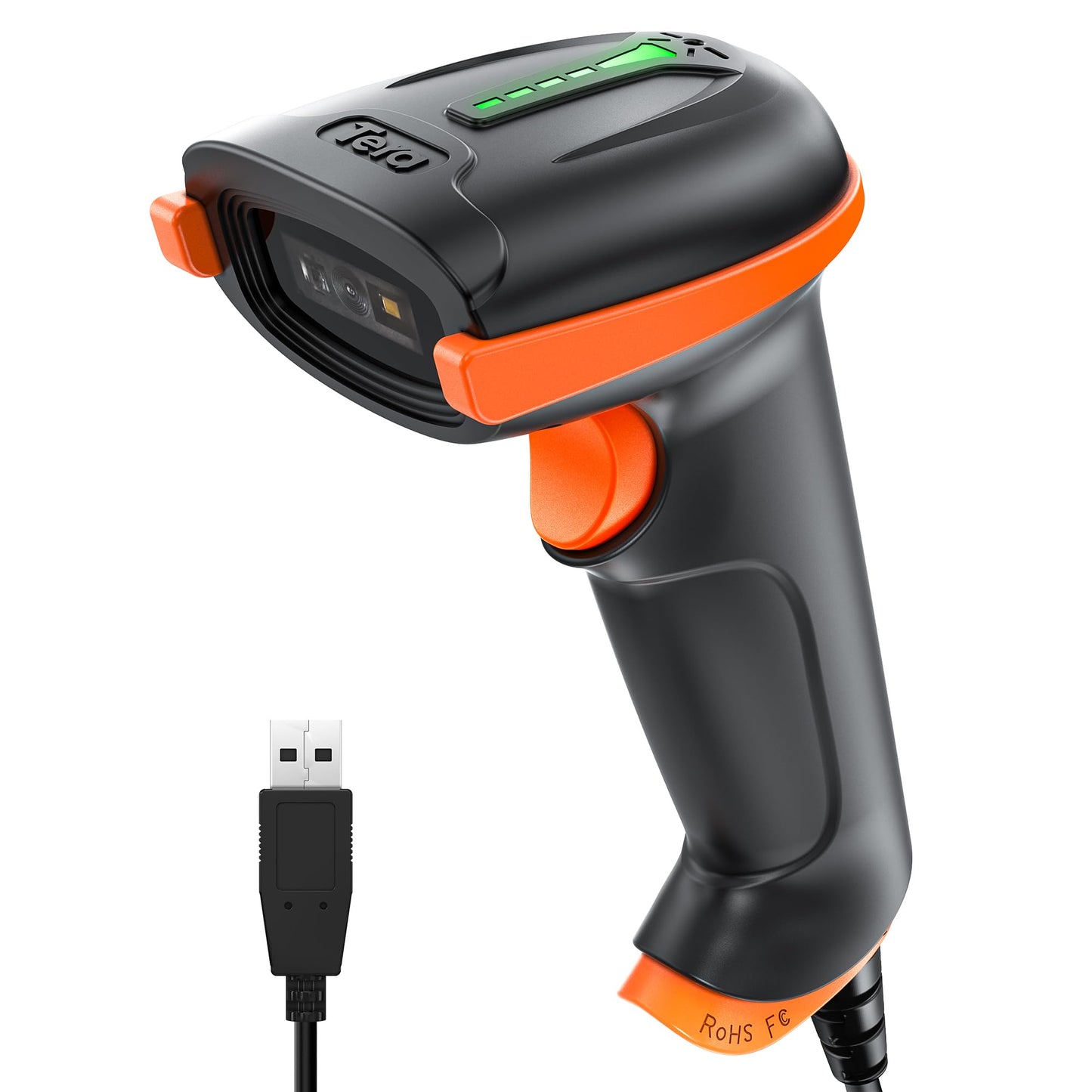 Tera 1D 2D QR Barcode Scanner Wired USB Handheld Support PDF417 Data Matrix 1D Bar Code Reader for Windows Mac Linux Plug and Play for Mobile Payment Convenience Store Supermarket Warehouse D5100Y