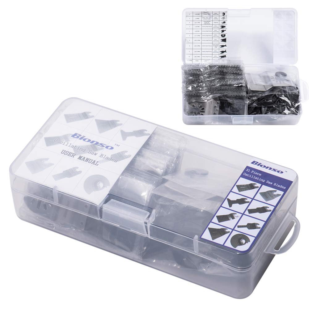 Bionso 35PCS Oscillating Tool Blade, Professional Multi Tool Blades, Universal Titanium Oscillating Saw Blades for Wood Plastics Metal, Multitool Blades Kits Fit Dewalt Ryobi Milwaukee Rockwell More