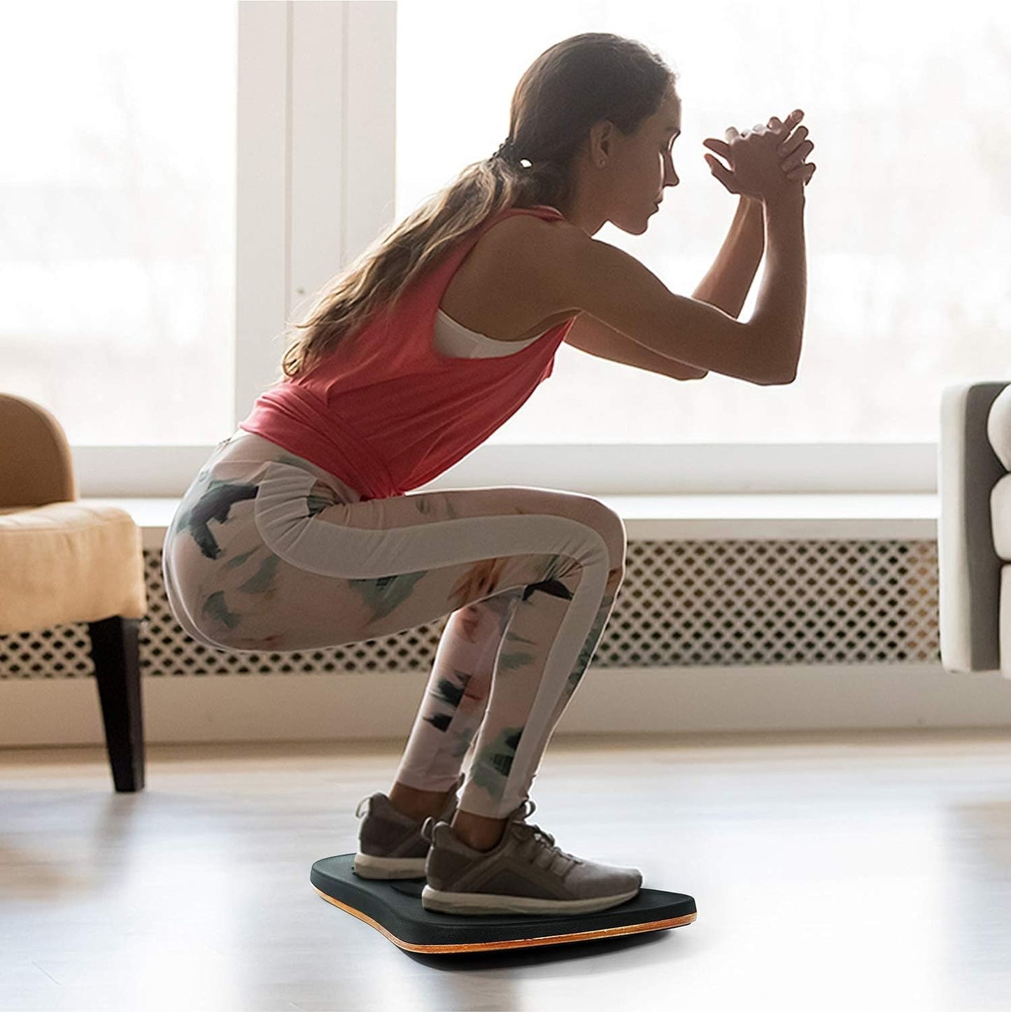 Yes4All Wobble Balance Board for Standing Desk/Foam Pad - Standing Desk Mats, Rocker Board, Office Accessories, Wobble Board for Standing Desk
