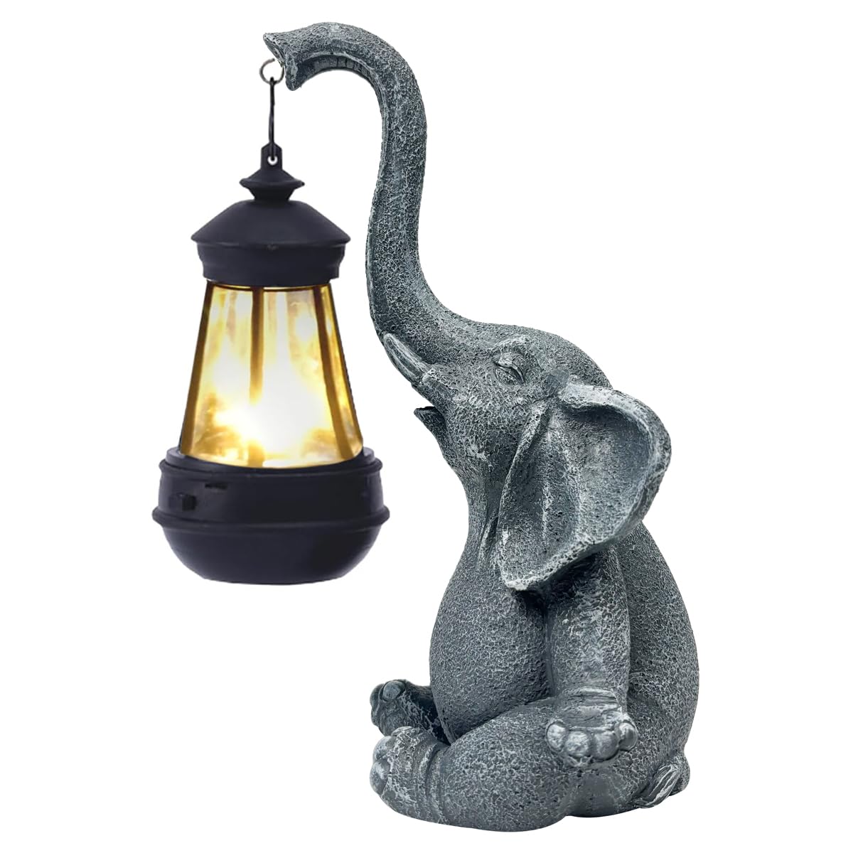 HY-MS Outdoor Solar Elephant Statues Lights, Elephant Statue Decorations for Yard, Patio, Lawn,Outside Garden, Lucky Elephant Gifts for Women, Men or Daughter