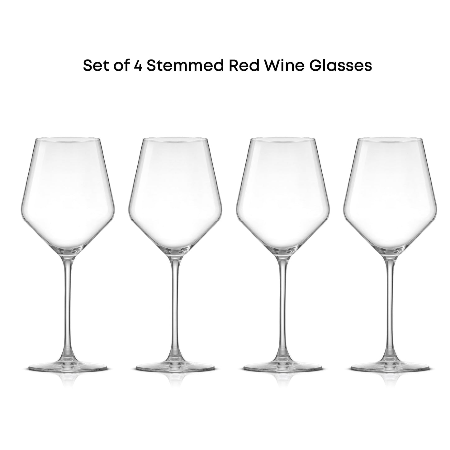 JoyJolt Layla Red Wine Glasses, Set of 4 Italian Wine Glasses, 17 oz Clear Wine Glasses