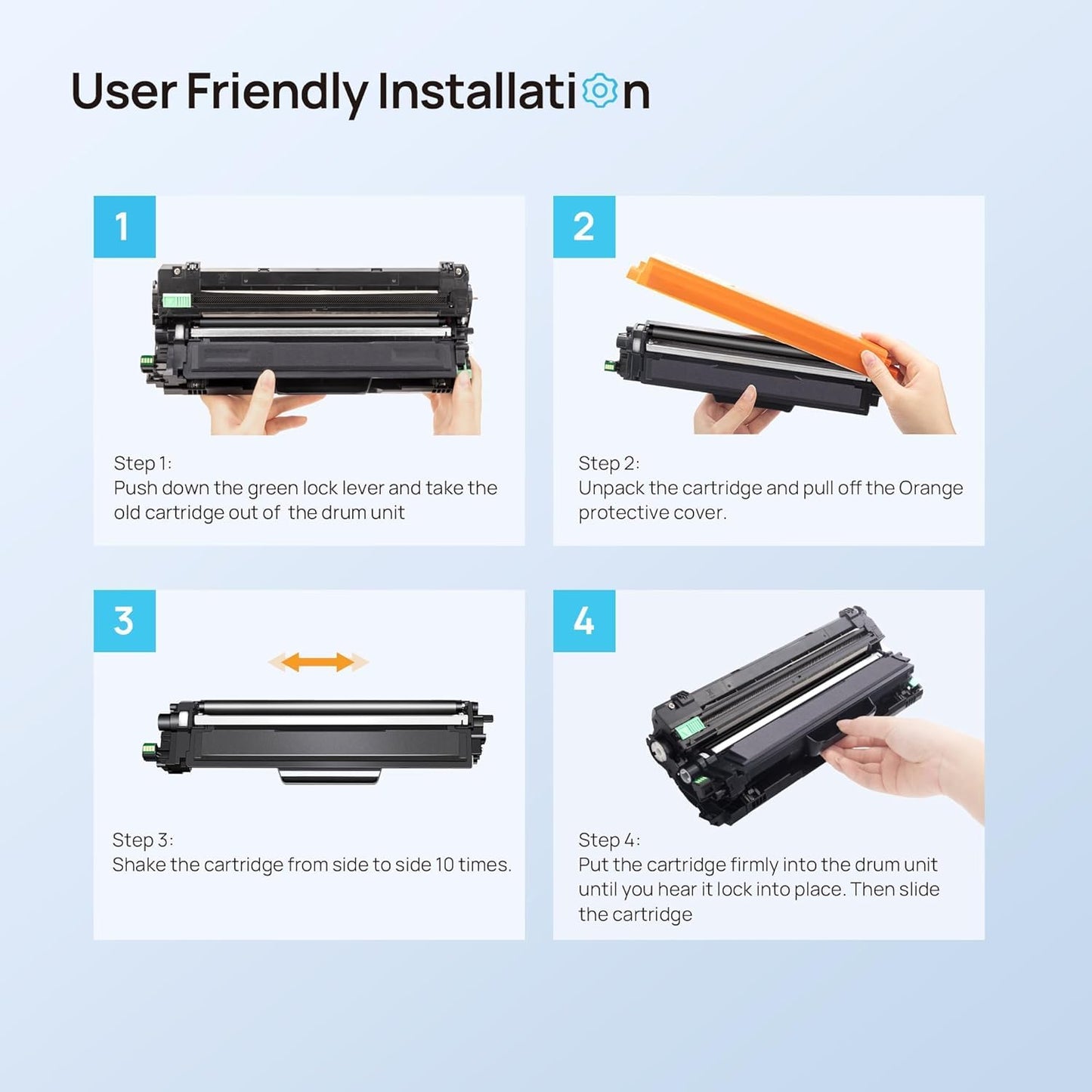 (with Chip) TN227 Toner Cartridges Replacement for Brother TN223 TN-227 TN-223 for Brother MFC-L3770CDW L3710CW L3750CDW HL-L3210CW L3290CDW L3270CDW L3230CDW Printer (TN-227BK/C/M/Y, 4 Combo Pack)