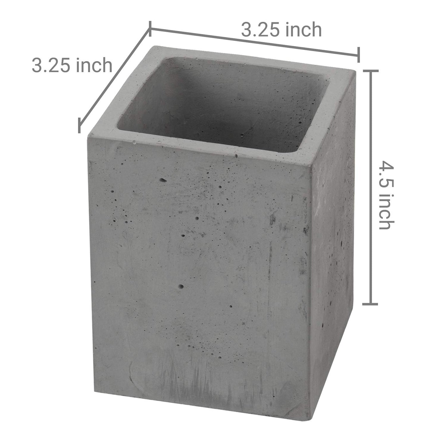 MyGift Modern Mixed Color Gray Concrete Pen and Pencil Cups, Office Stationary Organizers, Set of 3