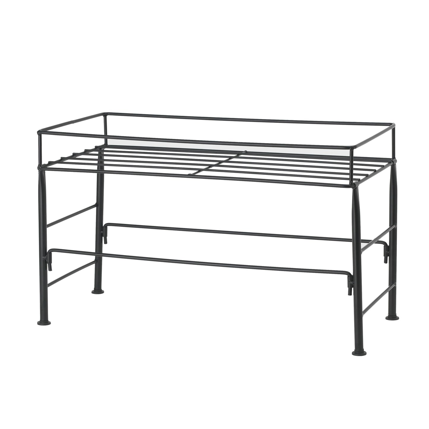 PetRageous 81032 Bradys Set The Table Steel Frame Dog Feeder, 10-Inch Tall by 20-Inch Long and 10-Inch Wide, Holds Two 9-Inch Diameter Bowls for Large and Extra Large Dogs, Black