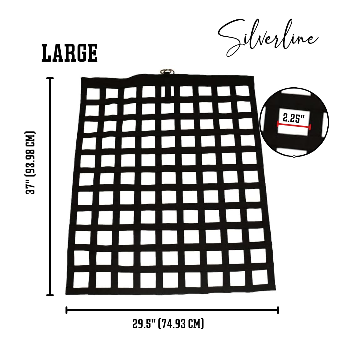 Silverline Deluxe Slow Feed Hay Bag - Durable Nylon Webbing with Heavy Duty O-Rings | Ideal for Horses, Goats, Livestock. Facilitates Natural Grazing and Promotes Healthy Digestion! (Large)