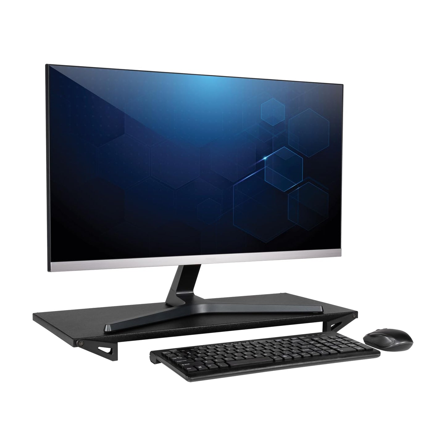 Allsop Lo Riser Monitor Stand, for 32" Monitors, 24" X 11" X 2" to 3", Black, Supports 30 Lb