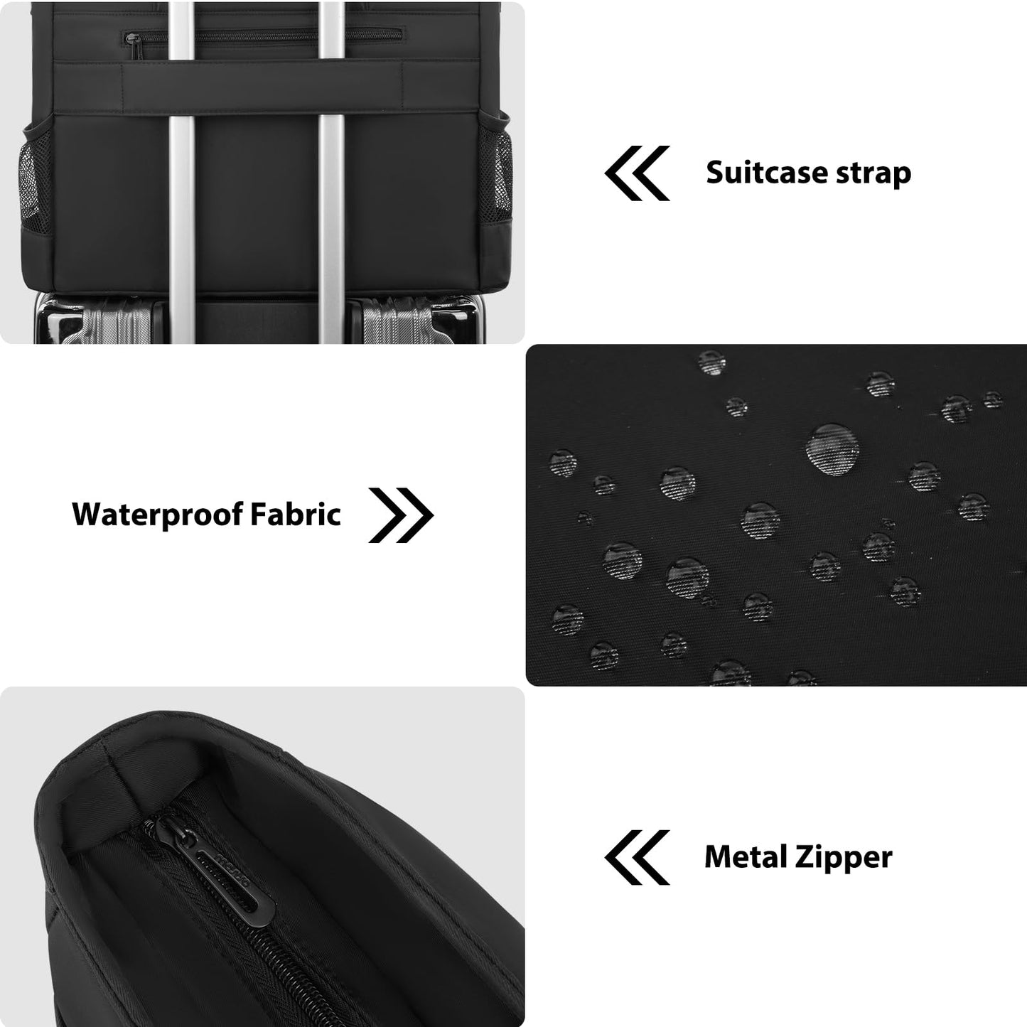 MOSISO Laptop Tote Bag for Women, 15-16 inch Laptop Bag for Men, Large Capacity Work Tote Shoulder Bags with Trolley Sleeve&Cup Holder&Strap inside Teacher Work College Business Office Travel, Black