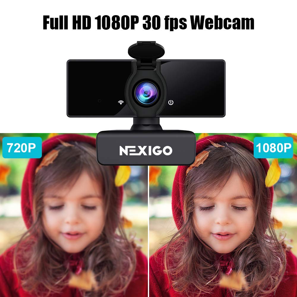 NexiGo 1080P Business Webcam with Software, Dual Microphone & Privacy Cover, NexiGo N660 USB FHD Web Computer Camera, Plug and Play, for Zoom/Skype/Teams/Webex, Laptop MAC PC Desktop