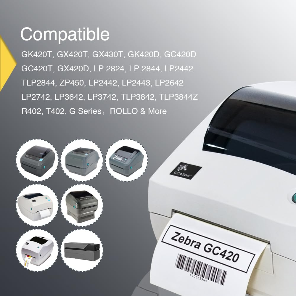 BETCKEY - 1.5" x 1" (38 mm x 25 mm) All Purpose & Address Labels Compatible with Zebra & Rollo Label Printer,Premium Adhesive & Perforated [16 Rolls, 20800 Labels]