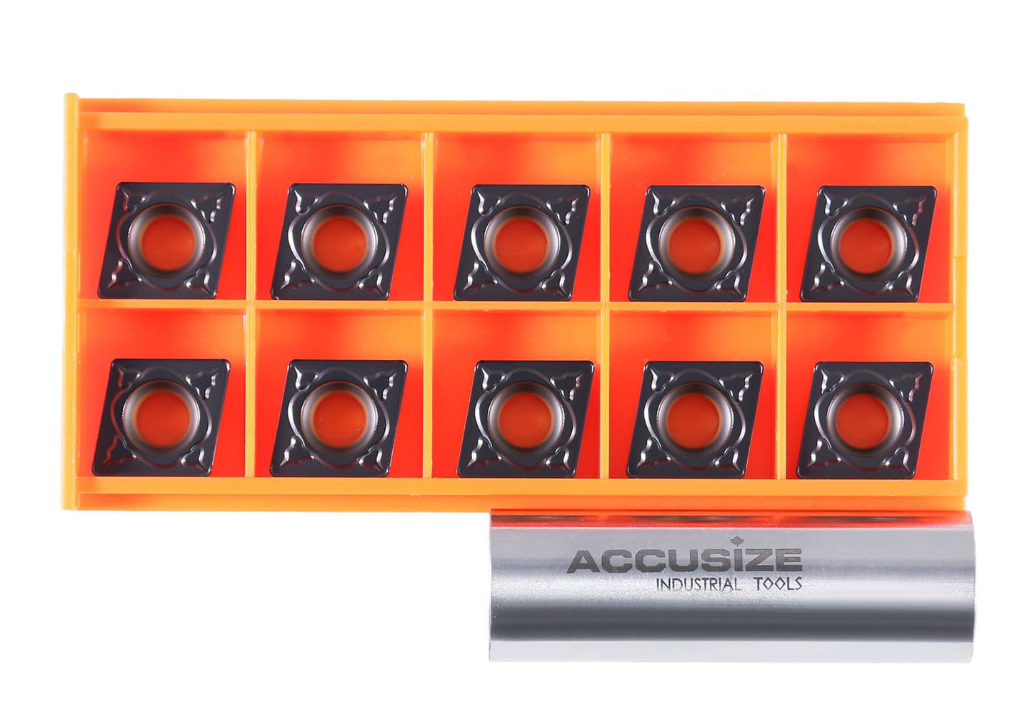 Accusize Industrial Tools Carbide Inserts Cvd Coating Ccmt 432 Black/Yellow, 10 Pcs/Package, 2200-1020x10
