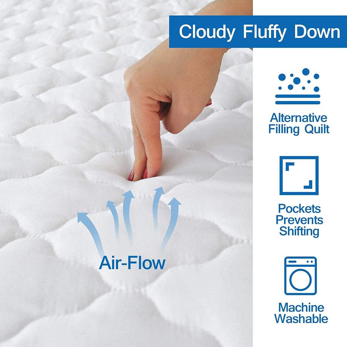 Cot Mattress Pad Waterproof, Quilted Cot Size Mattress Pads Protector Cover 30" X 75" Fitted for Narrow Twin/Camp Bunk/Rvs Bunk/Guest Beds, Soft Breathable Microfiber Topper, White (Cover Only)