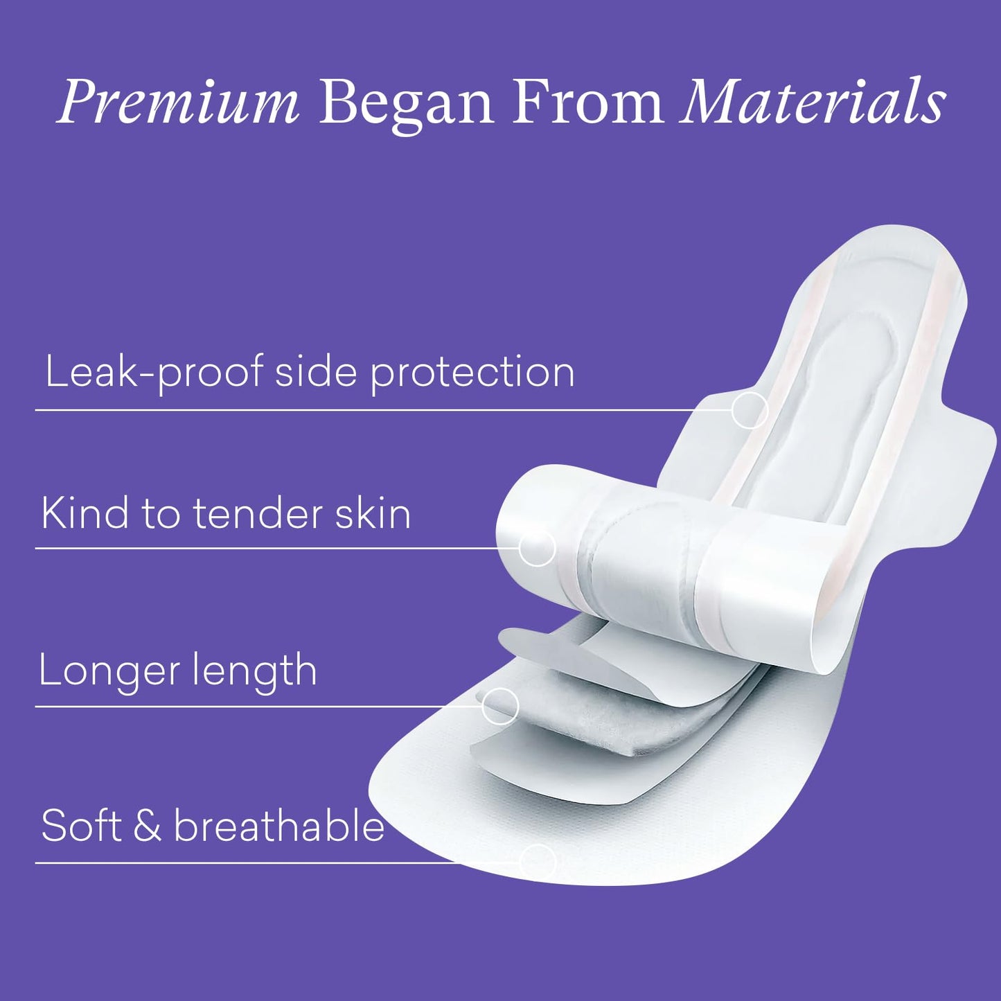 PurComfy Premium Postpartum Pads with Wings, Large Maximum Absorbency Postpartum Maternity Pads Ultra Soft Heavy Flow Secure Leak Protection After Birth, 48 Ct