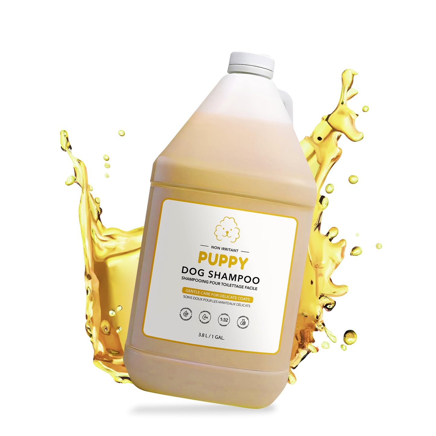Puppy Shampoo - All Natural and Hypoallergenic with Aloe and Coconut Soothing for Normal Dry Itchy or Allergy Sensitive Skin - Moisturizing & Nourishing Pet Grooming Organic Dog Shampoo, 1 Gallon