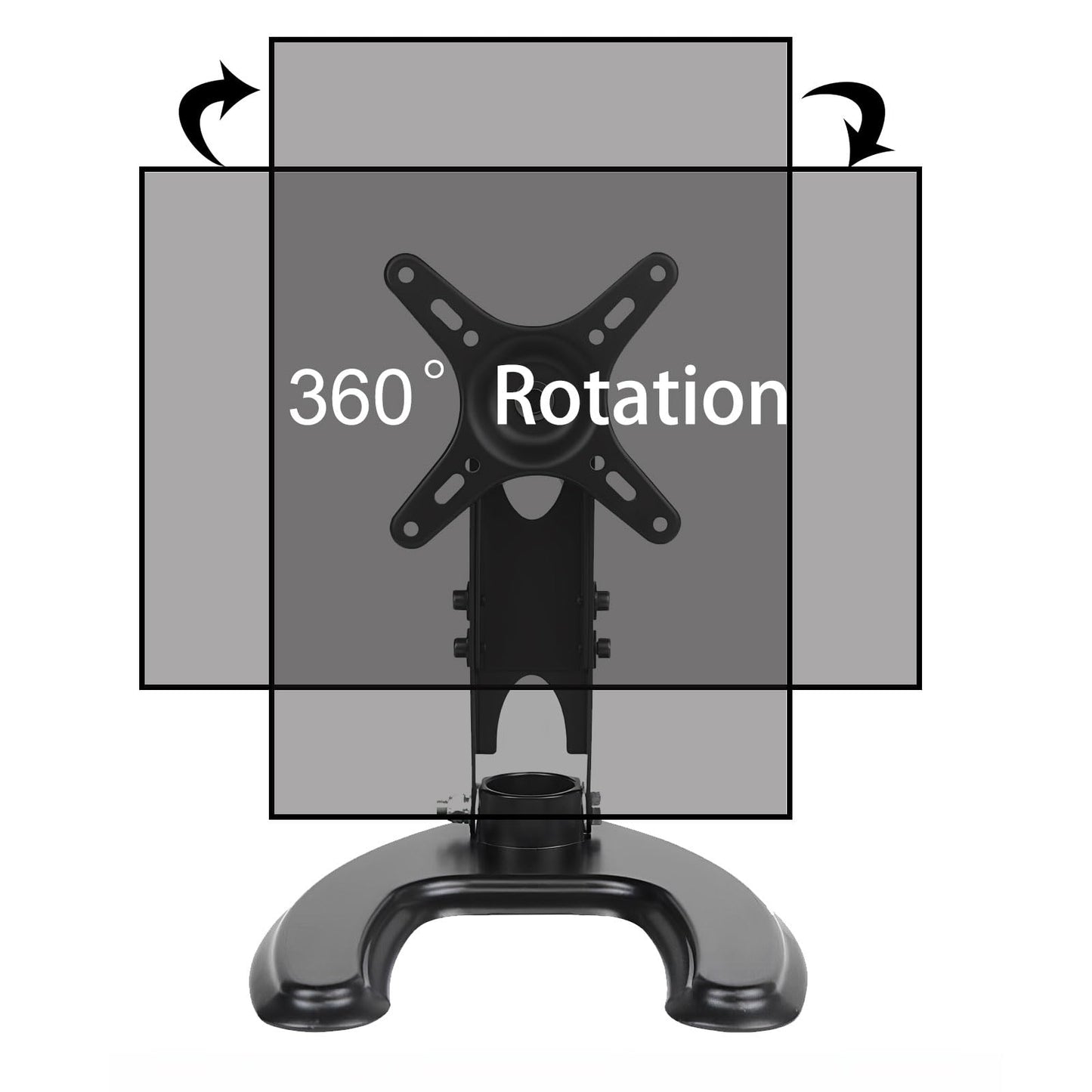 Seaigle TV Monitor Stand for 10-27 Inch Screens, Free Standing Desk Mount with Tilt, Adjustable Height, Rotation, Hold up to 8kg, VESA 75x75 100x100 mm