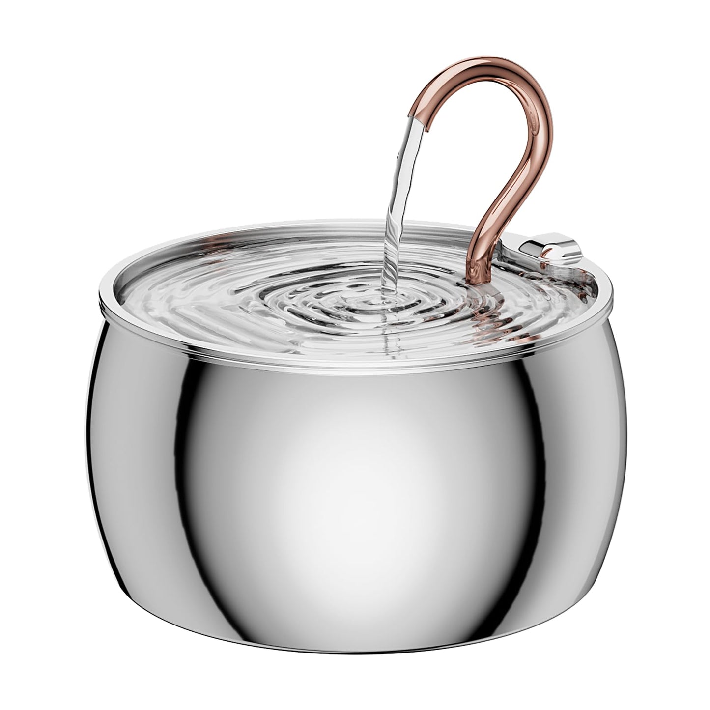 Cat Water Fountain Stainless Steel: 2.5L/84oz Water Fountain Indoor Cat - Gooseneck Pet Water Fountain - Quiet Automatic Pet Water Dispenser - Kitty Spout Water Fountain - WEPOIU