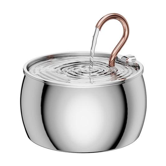 Cat Water Fountain Stainless Steel: 2.5L/84oz Water Fountain Indoor Cat - Gooseneck Pet Water Fountain - Quiet Automatic Pet Water Dispenser - Kitty Spout Water Fountain - WEPOIU