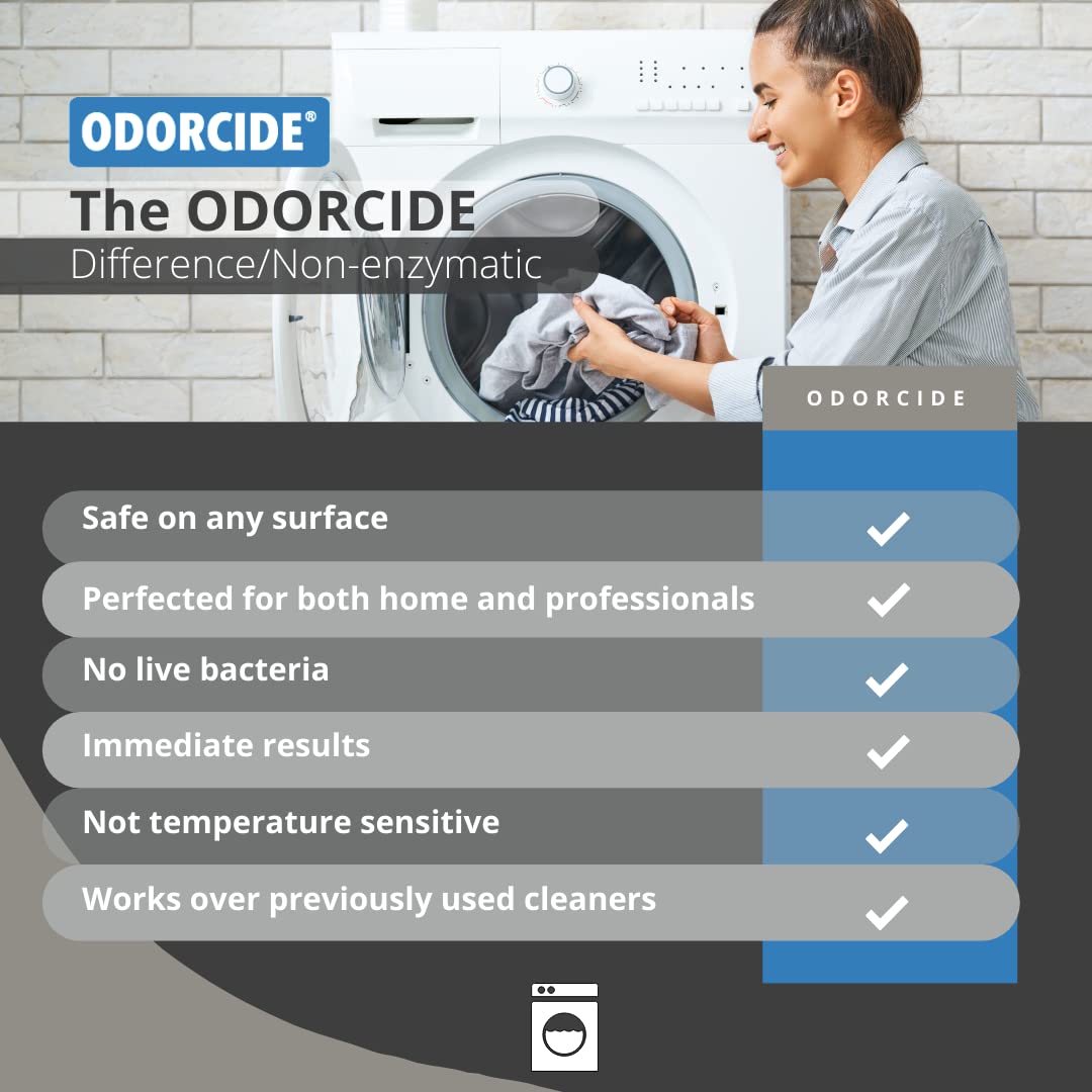 Odorcide – 16oz Concentrated Fresh Linen Scent Laundry Odor Eliminator for Strong Odor, All Laundry Uses – Safe, Non-Enzymatic Odor Neutralizer – For Smoke, Sweat & Pet Odors (16oz)