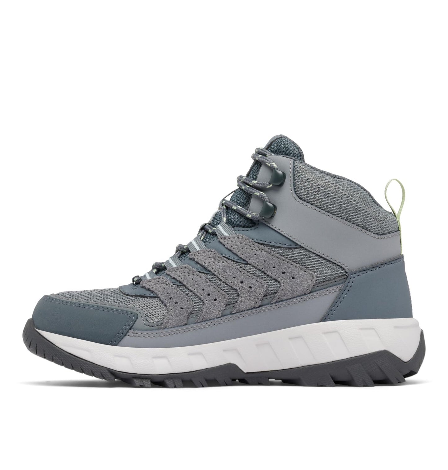 Columbia Women's Strata Trail Mid Waterproof, Titanium Grey Steel/Sage Leaf, 6