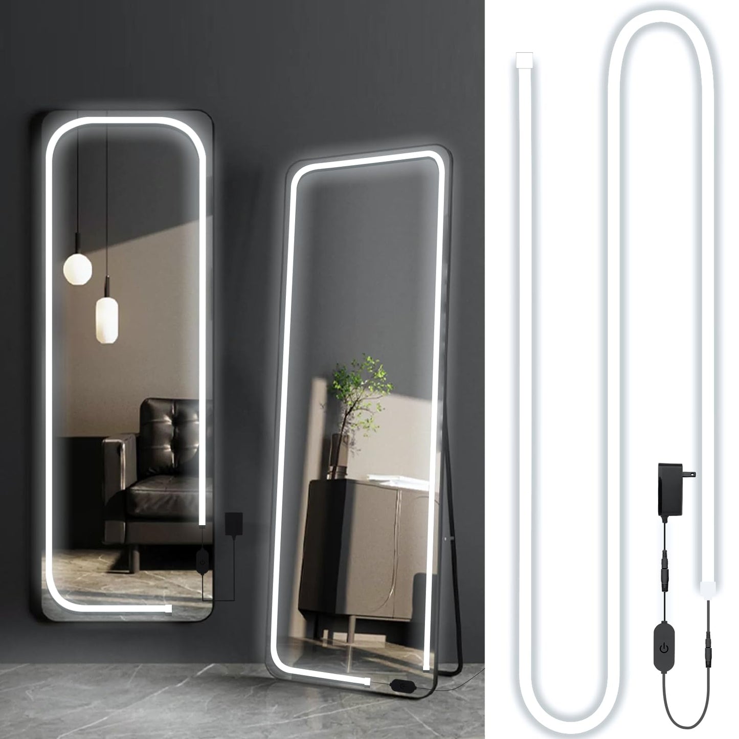Blikshin Vanity Lights for Mirror,10ft 6000k/Not Dazzling/360LED/Dimmable Mirror Lights Stick On,ELT Approval 12v Light for Vanity Stick On,for Bathroom/Dressing/Full Body