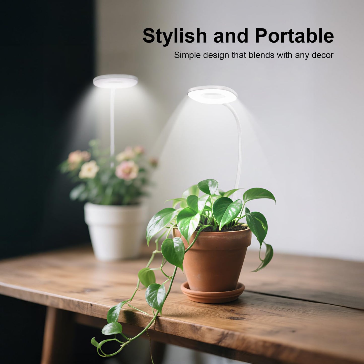 Grow Lights for Indoor Plants, Clip-on LED Full Spectrum Plant Lights for Indoor Growing with Romote Auto On/Off Timing 4/8/12Hrs,10 Dimmable Levels,3 Spectrum Modes & Adjustable Gooseneck - 2 Pack