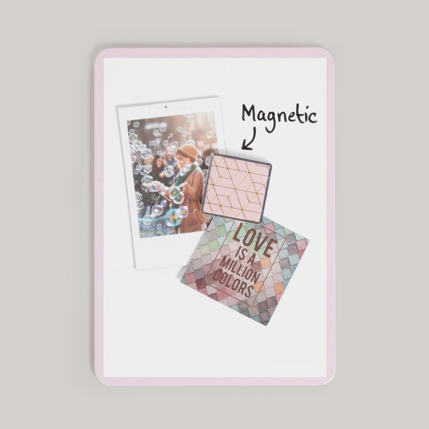 U Brands Locker Organizer and Decorating Kit, Back to School Essentials, Blush, 11-Piece, Includes Mirror, Shelf, Magnets, and Other Accessories