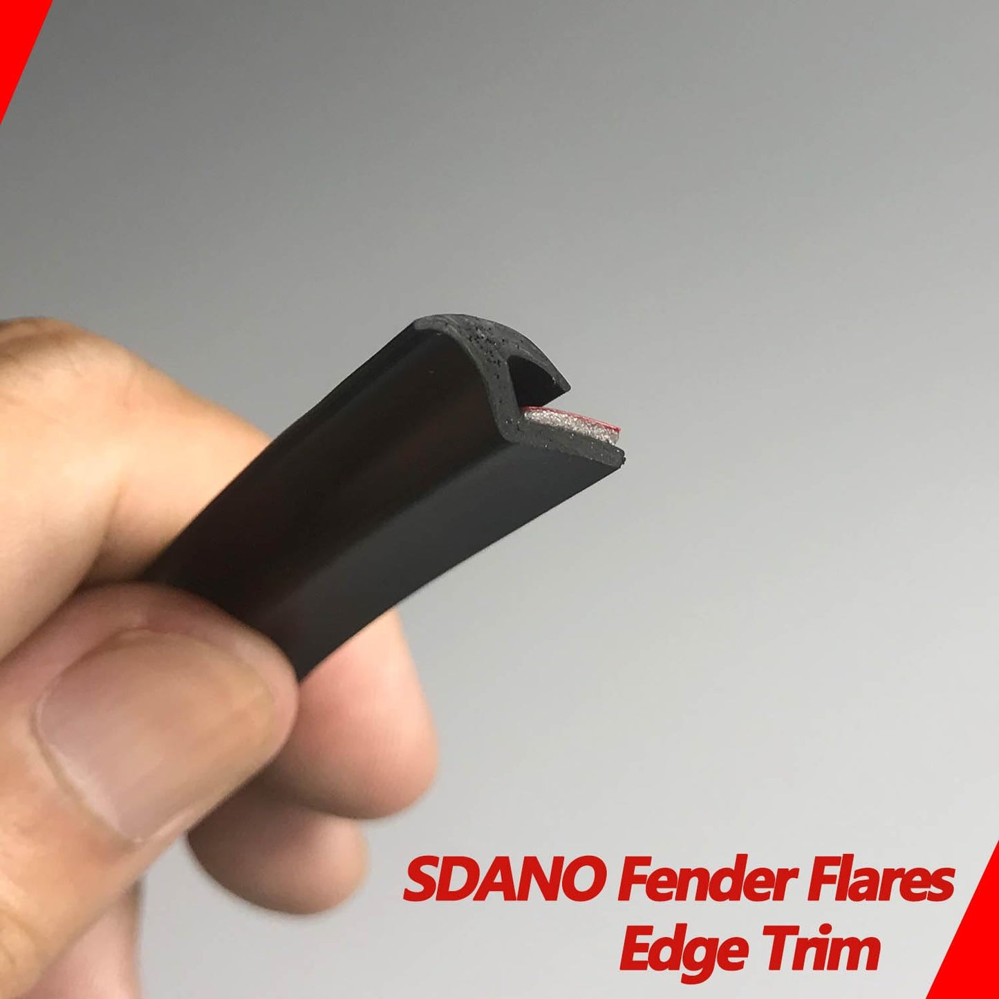 sdano Fender Flares Edge Trim, Fender Flare Rubber Seal for Car and Truck Wheel Wells, Rubber Gasket for Fender Flares Universal, Bonds w/Automotive-Grade Adhesive Tape, T-Style, 30’ Length