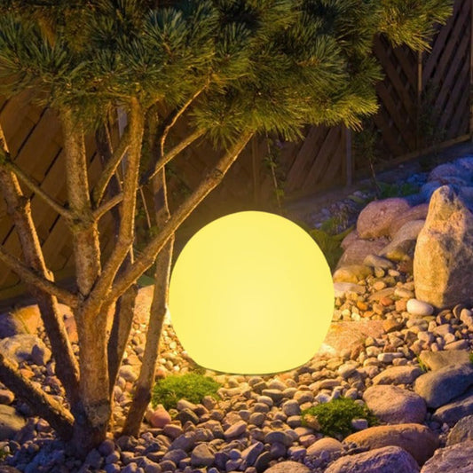 20cm/8-inch Solar Globe Light Outdoor, Garden Solar Ball Light w/Remote, Dimmable RGB Color Changing Waterproof Outdoor Orb Light Globe Lamp, Landscape Lighting Mood Lamp w/Ground Stake for Patio Lawn