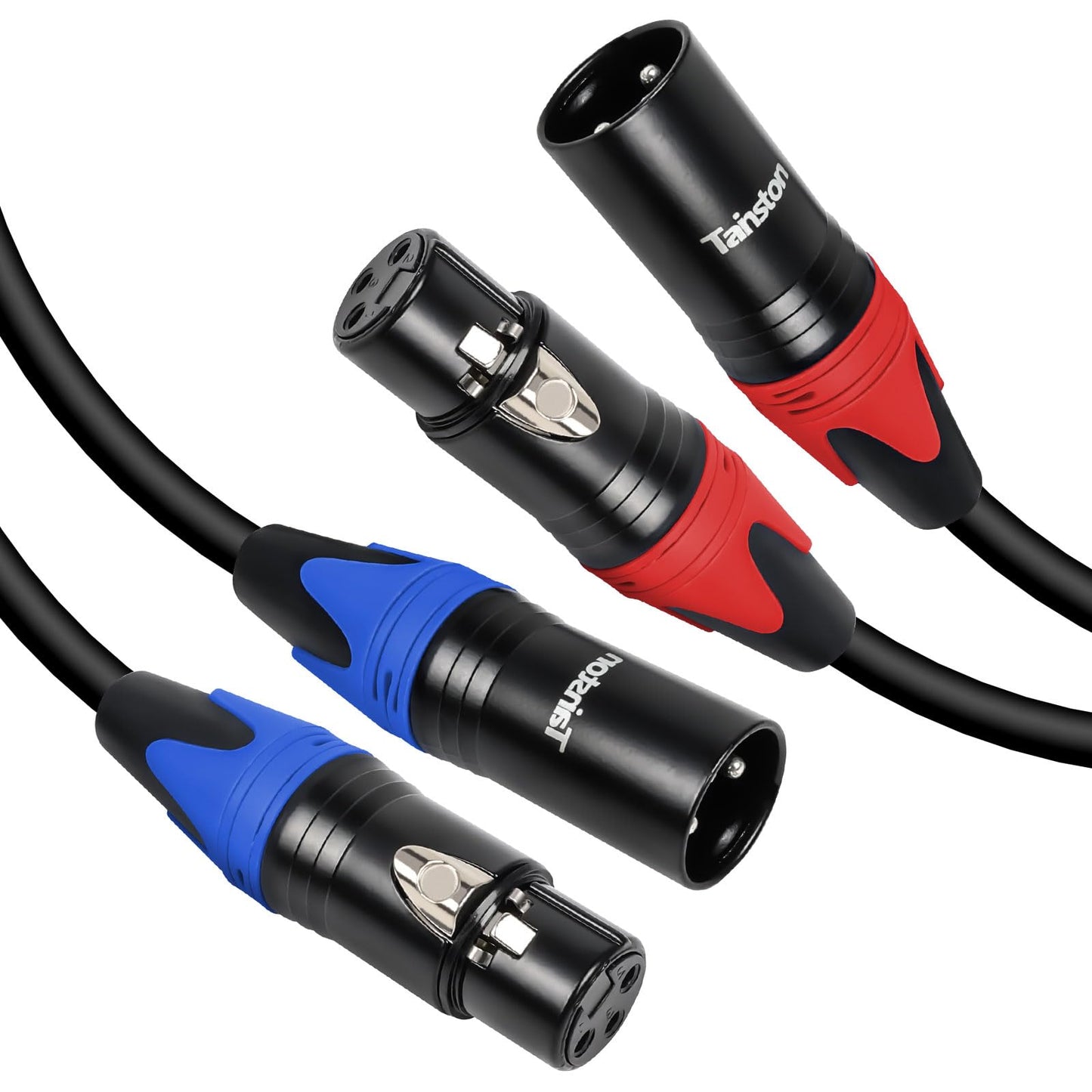 Tainston XLR Cable 50 Feet 2 Pack Premium XLR Microphone Cable 3-Pin Balanced Microphone Mic Cord Male to Female XLR Speaker Cable