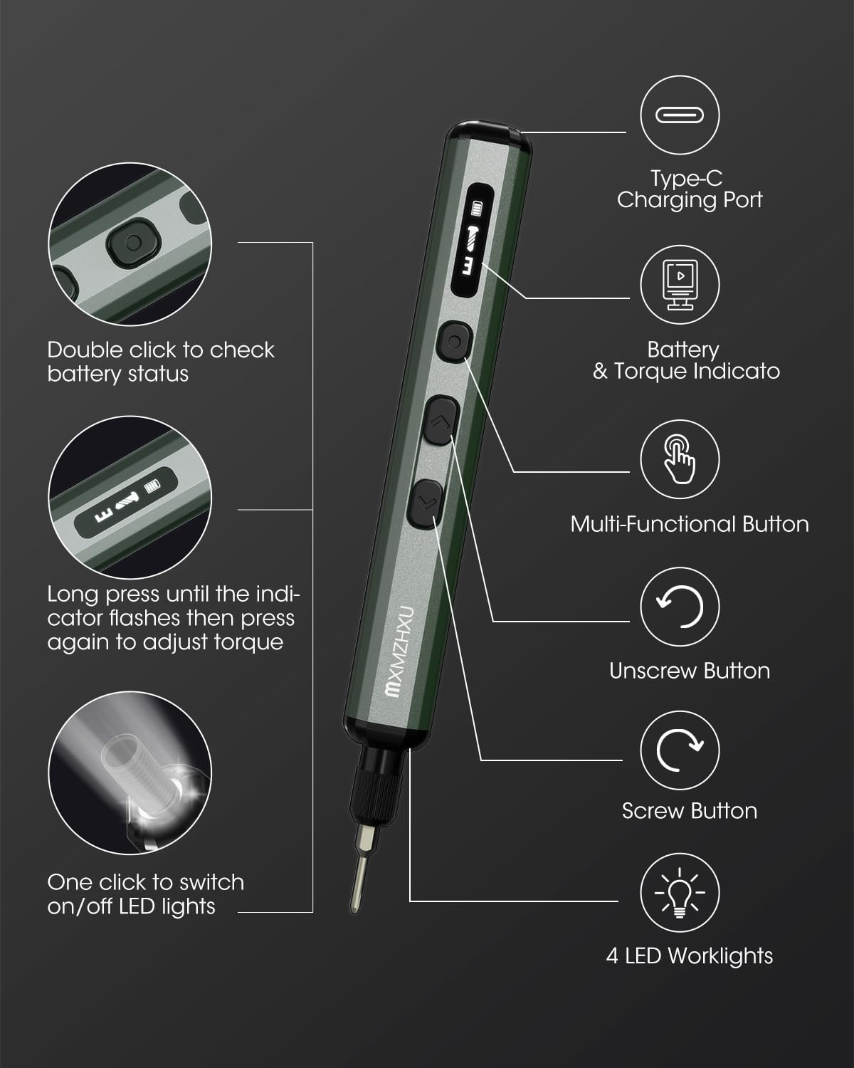Mini Electric Screwdriver Set, Precision Screwdriver Set with 5 Torque,Magnetic Storage, Repair Tool Kit for PC, RC, Phone, Camera, Laptop (68)