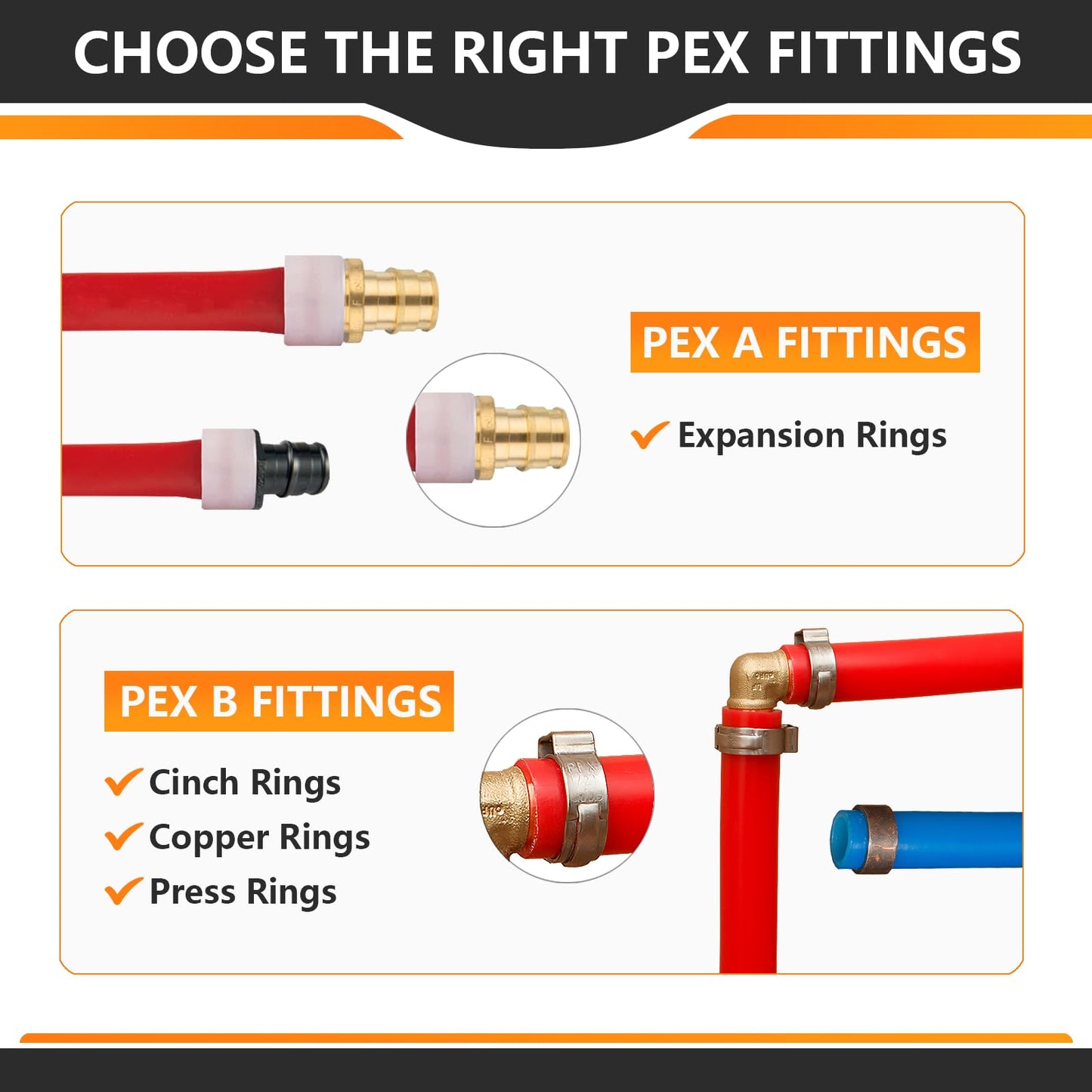HeSun 10-Pack Pex A Fitting, 3/4 Inch Male Thread Adapter, 3/4" Male NPT x 3/4" Pex Expansion Adapter, ASTM F1960