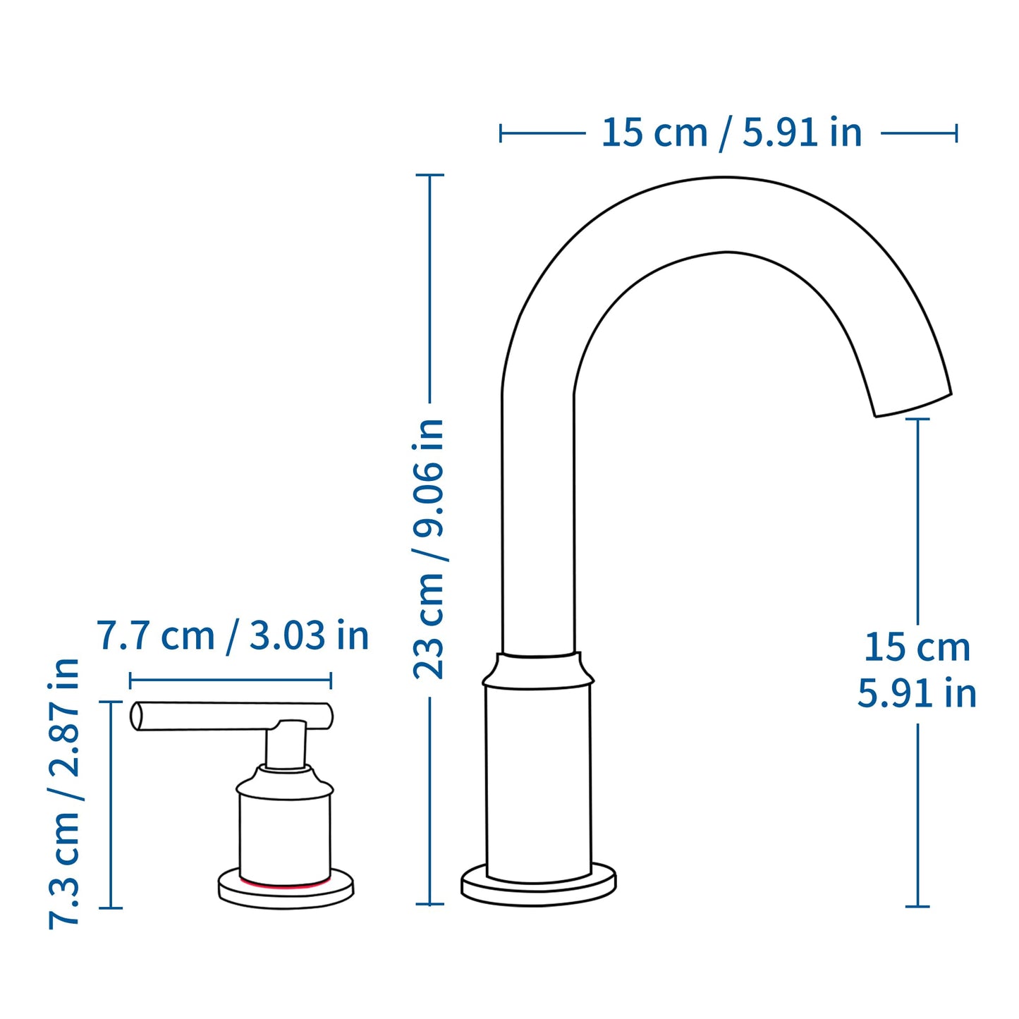 Matte Black Bathroom Faucets for Sink 3 Hole,8 Inch Widespread Bathroom Sink Faucet with Pop-up Drain and Supply Lines, Stainless Steel Faucet for Bathroom Sink Vanity RV Farmhouse Sink
