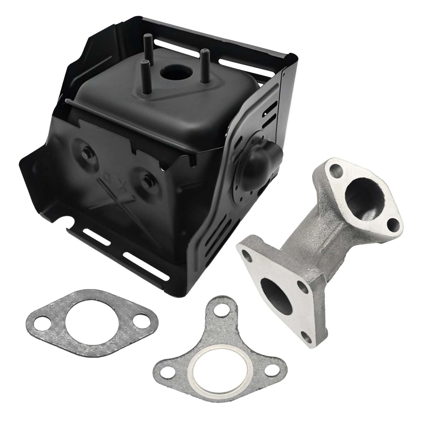 Anxingo 18310-ZE2-W61 Exhaust Muffler Pipe Silencer Assembly, Replacement for Honda GX340 GX390 GX270 GX240 11HP 13HP Engine Motor, Replaces 18310-ZE3-W00 18320-ZE3-W00