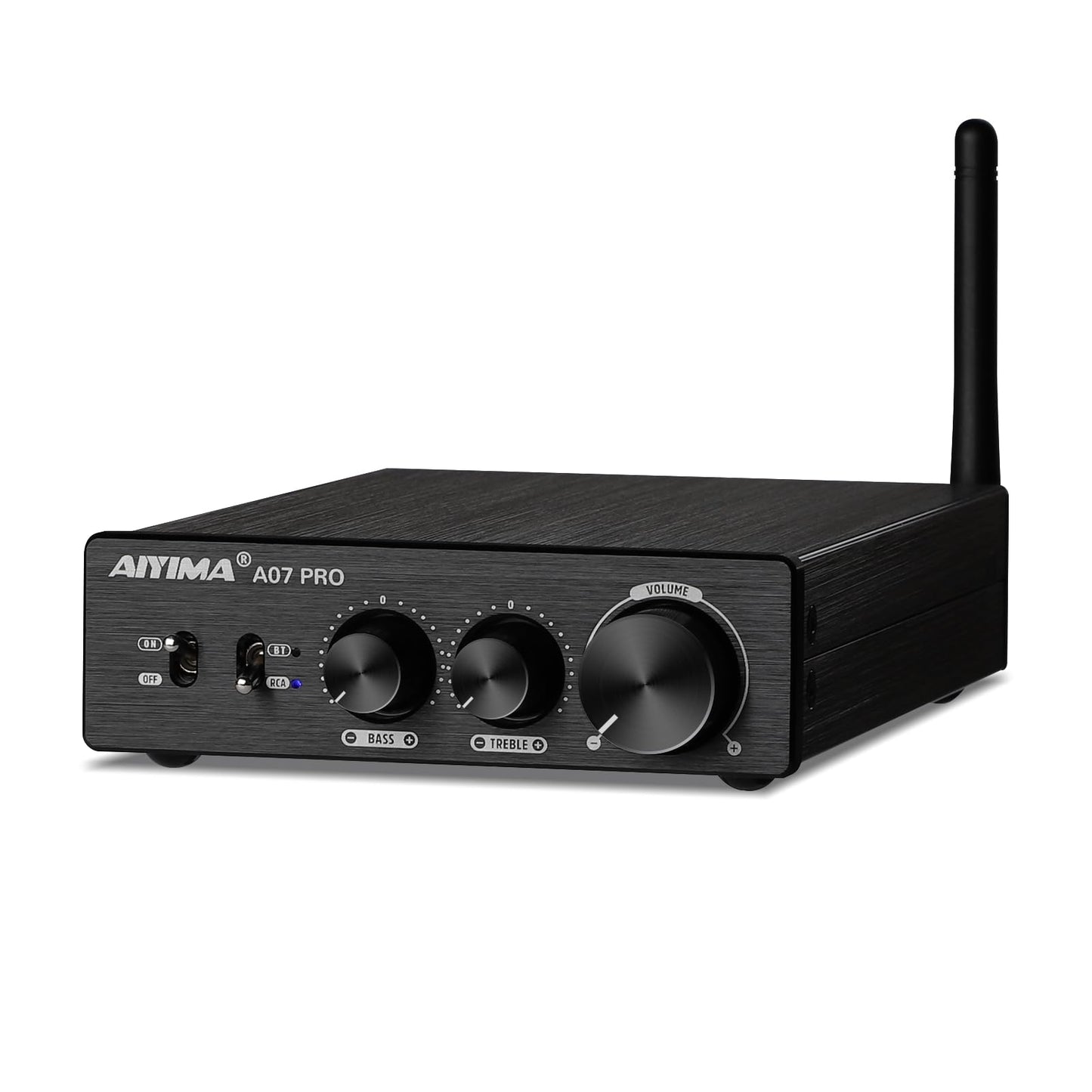[Upgraded] AIYIMA A07 Pro TPA3255 Power Amplifier Bluetooth 5.2 300Wx2 HiFi Class D Stereo Digital Audio Amp 2.0 Sound Amplifier with Bass Treble Control& Line Output + Power Adapter