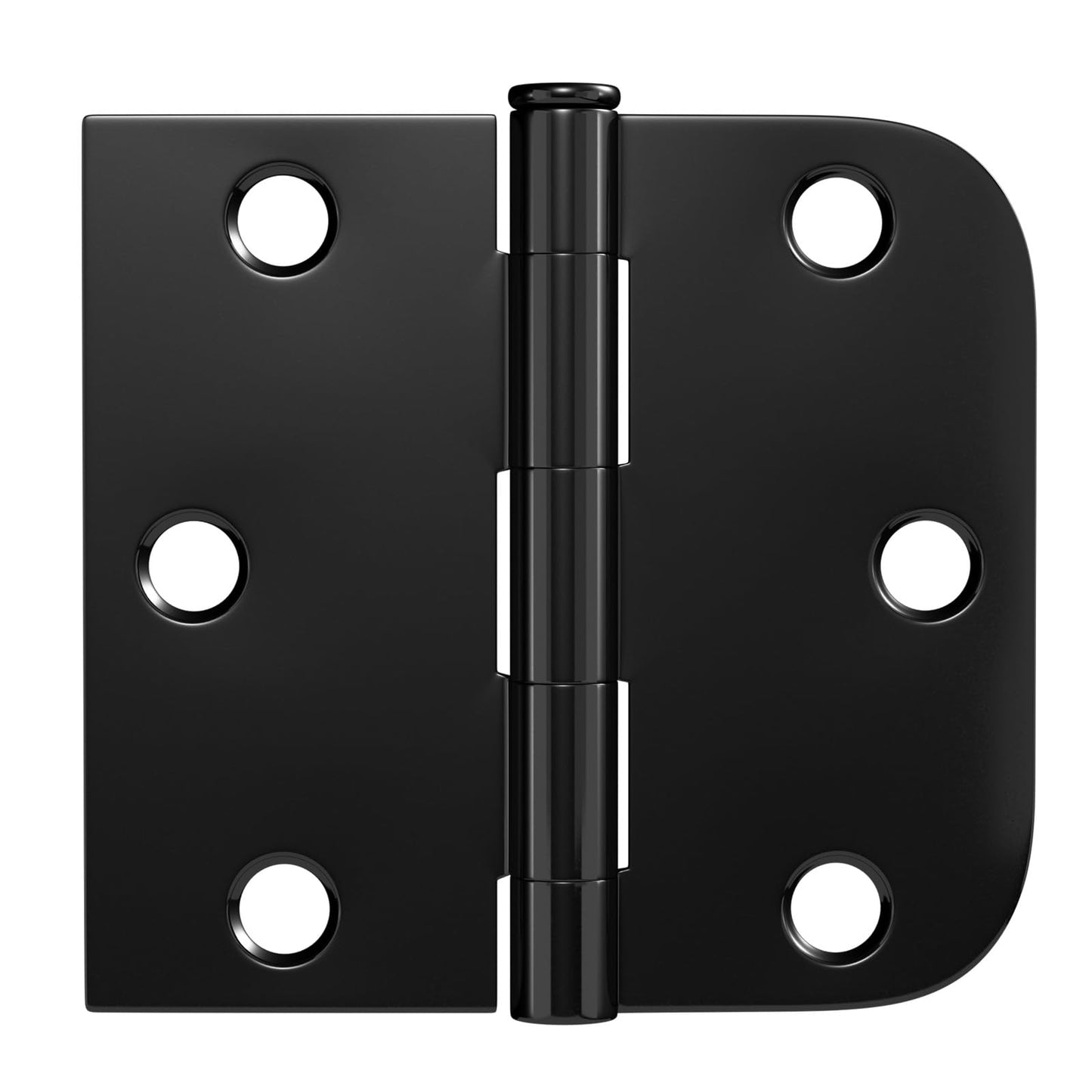 Haidms 18 Pack Black Door Hinges 3 Inch Interior Half Circle 5/8" and Half Square - Residential & Heavy-Duty Hardware, Adjustable Black Hinges