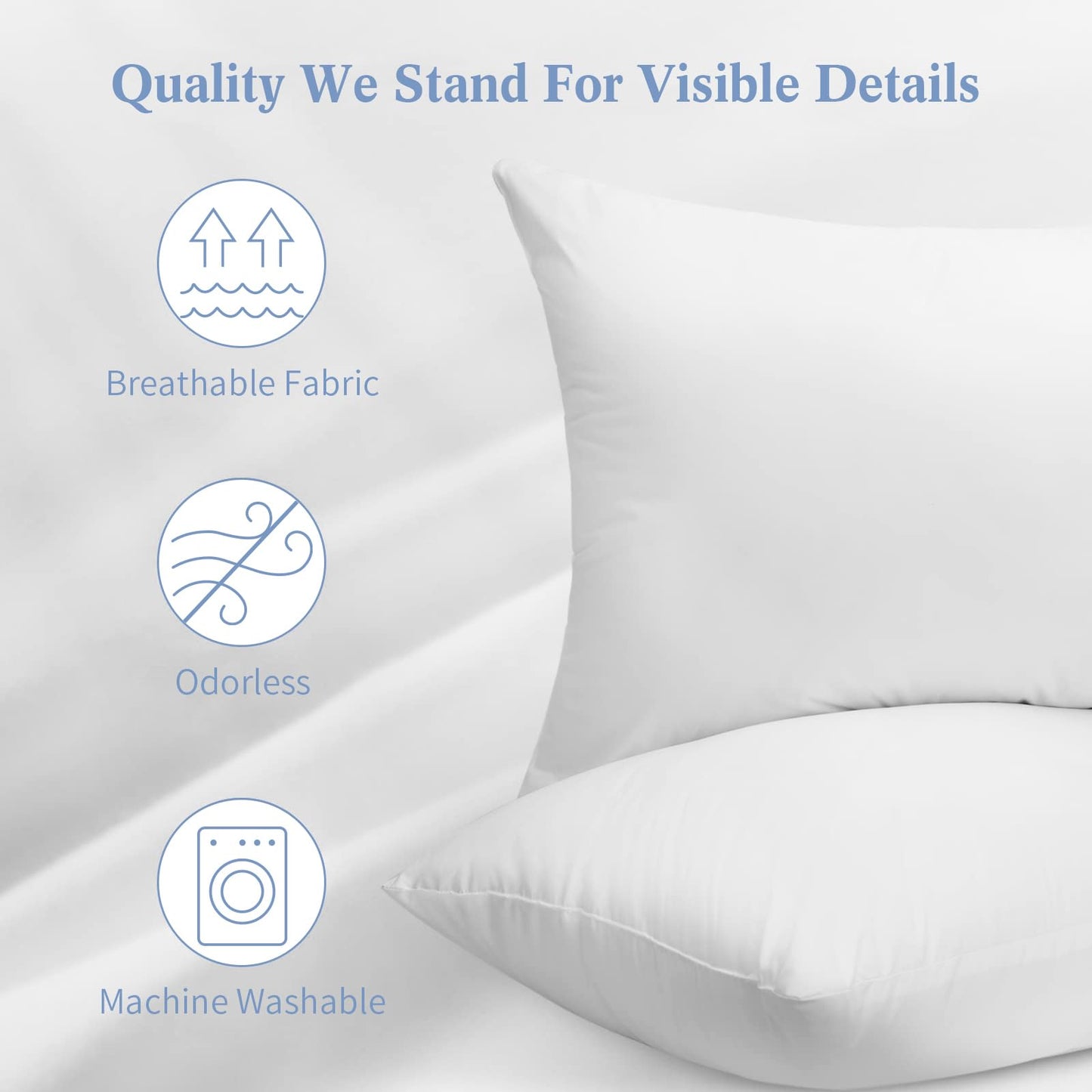 Sherwood Hotel Collection Bed Pillows for Sleeping 2 Pack King Size, Soft Microfiber Cover and 3D Super Soft Down Alternative Filled White Pillows (King)